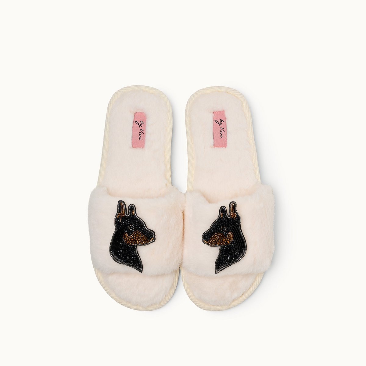 Broschenpaar für Slipper: Doberman