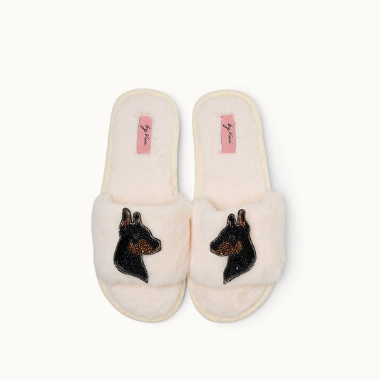 Broschenpaar für Slipper: Doberman