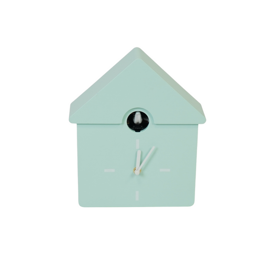 Uhr-Wall-Uhr-Kuckucks-Minze-Grün-24x27x9cm