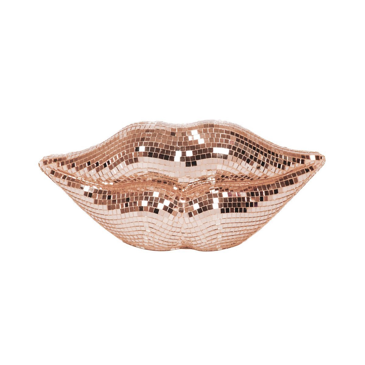 Ornament - Disco Lippe - Glas - Roségold- 29x10x13,5 cm