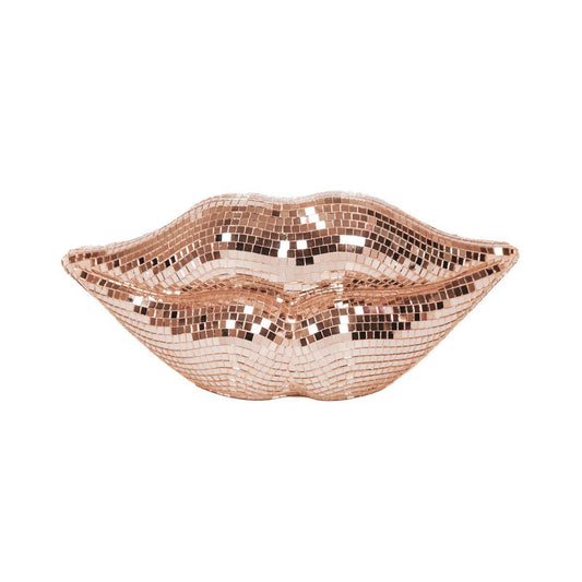 Ornament - Disco Lippe - Glas - Roségold- 29x10x13,5 cm