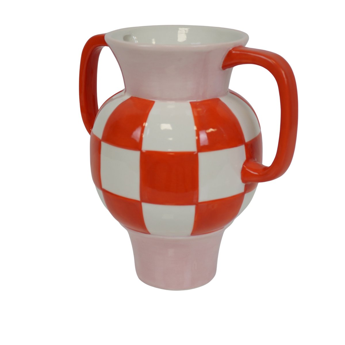 Vase - Krug - Keramik - Orange/Rosa - 22x14,5x22,5cm