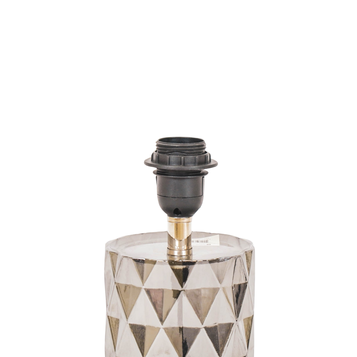 Tischlampe - Kristallfuß - Glas - Smokey - E27 - 19x19x20cm