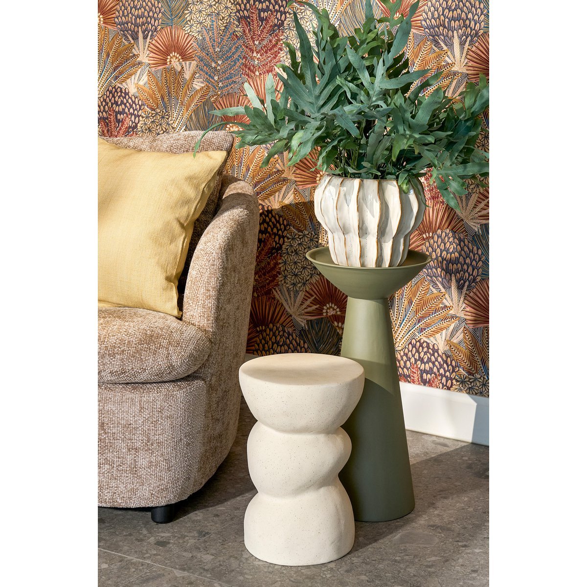 Chiel Side Table - H55 x Ø28 cm - FSC 100% - Metall - Grün