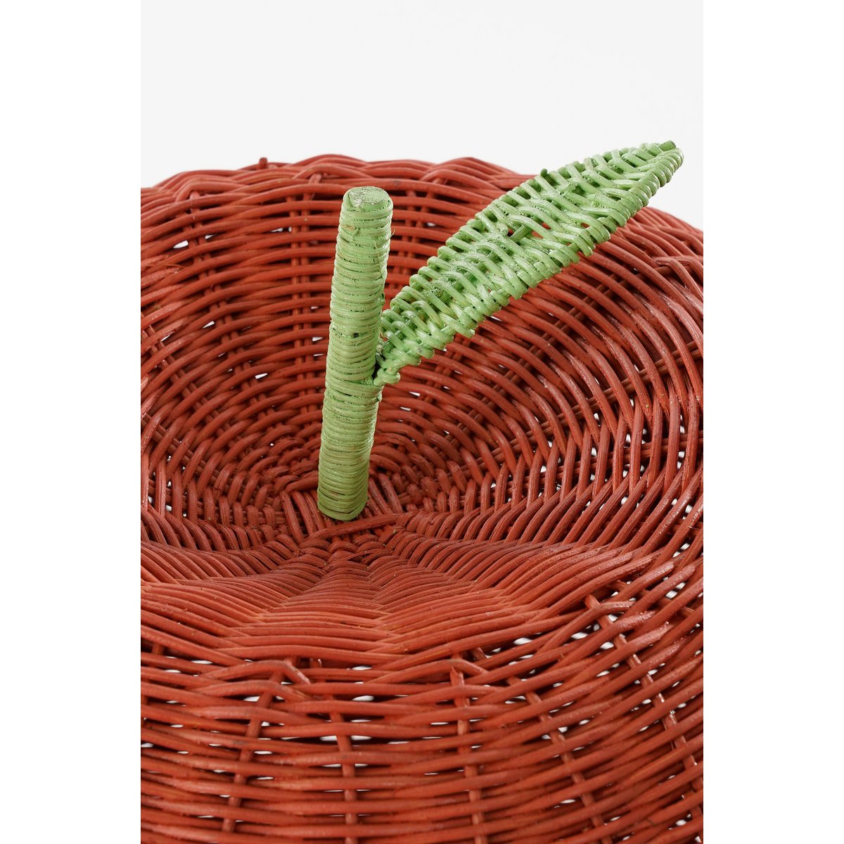 Aufbewahrungskorb mit Deckel – 2er-Set – H48 x Ø30 cm – Rattan – Rot