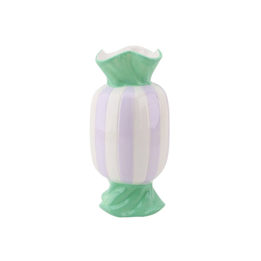 Vase -Flower Vase Toffee Candy - Mint/Lila - 9,5x9,5x21 cm