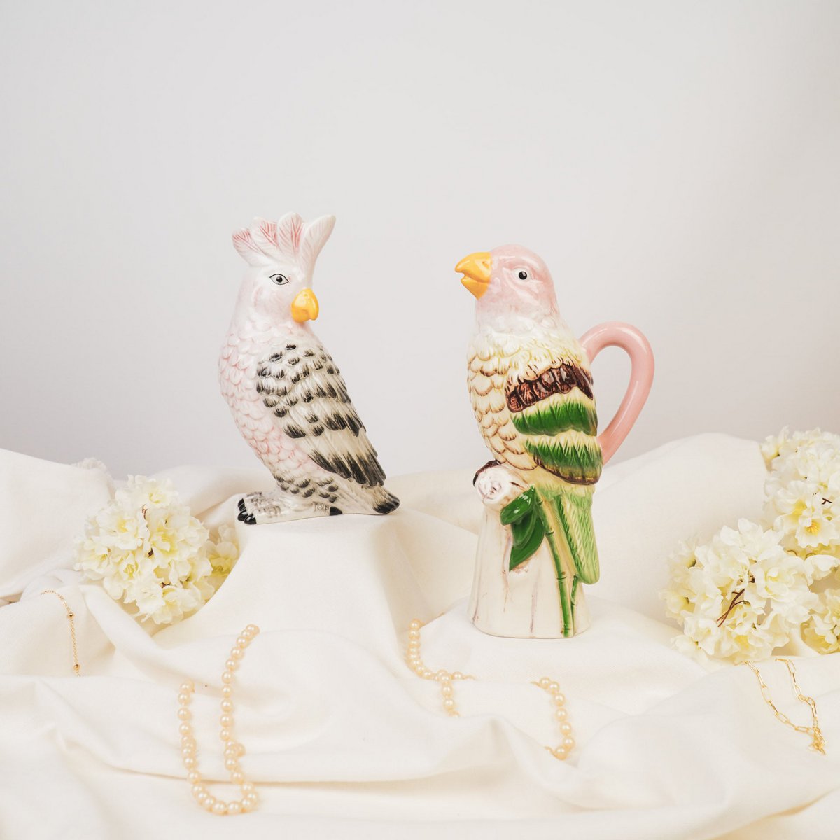 Vase- Bird-Dolomit-Pink-12*9*23 cm