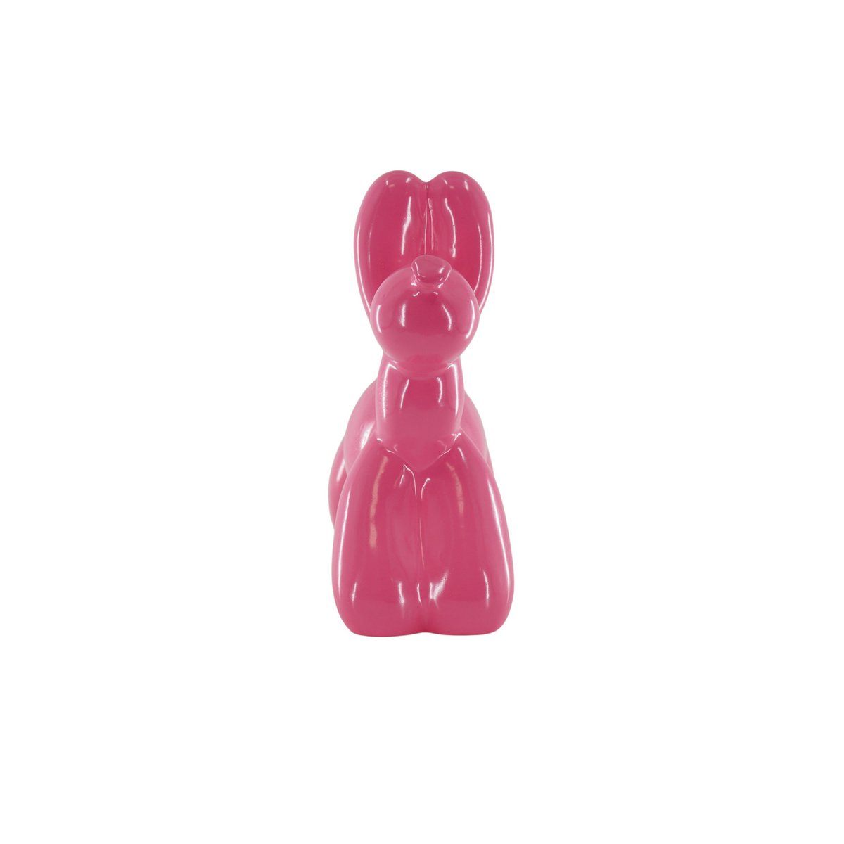 Ornament – Spardose Ballonhund – Neonrosa – 17 x 7 x 17 cm