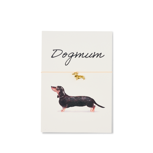 Armband-Karte: Dogmum - Dackel Dunkel