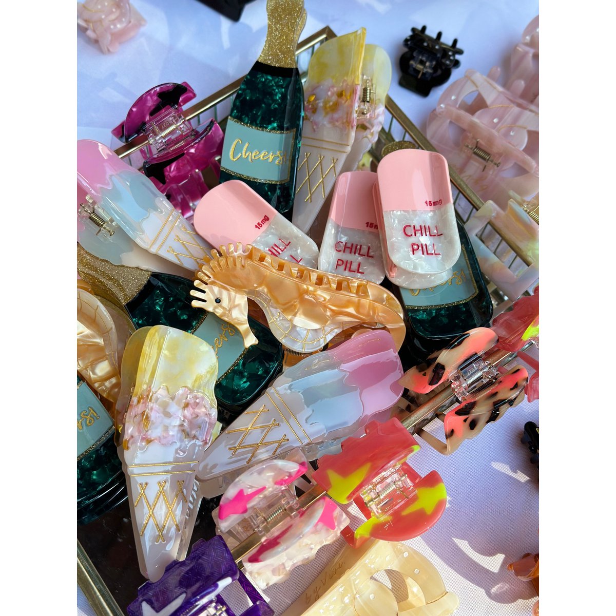 Haarklammer Eis Pastell