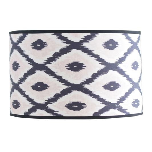 Lampenschirm – Kelim-Druck – Polyester – Schwarz/Weiß – 26 x 30 x 23 cm