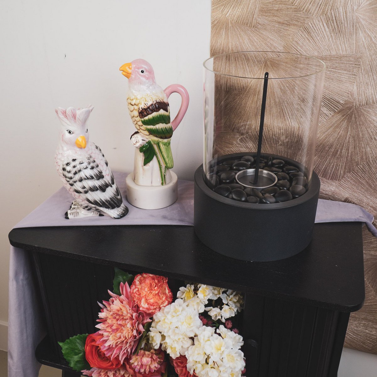 Vase- Bird-Dolomit-Pink-12*9*23 cm