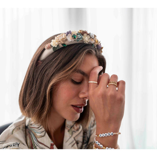 Haarreif Blumen cream