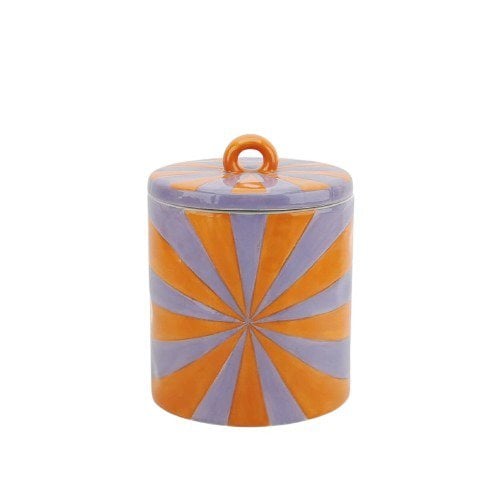Deco Jar -Wirl - Dolomit - Orange/Lila - 11x11x14,5 cm