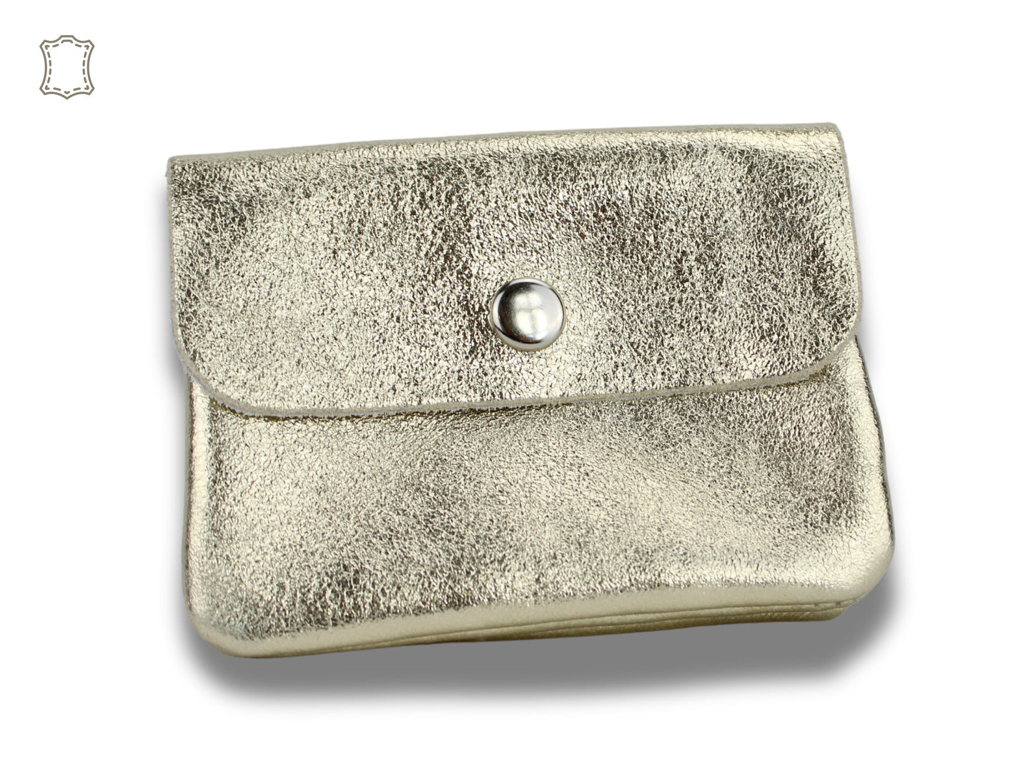 Metalen portemonnee ECHT LEDER MINI 👛